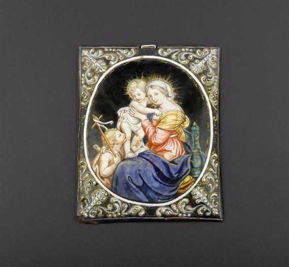 Appraisal: MADONNA AND CHILDWITH JOHN Limoges beginning of the th century