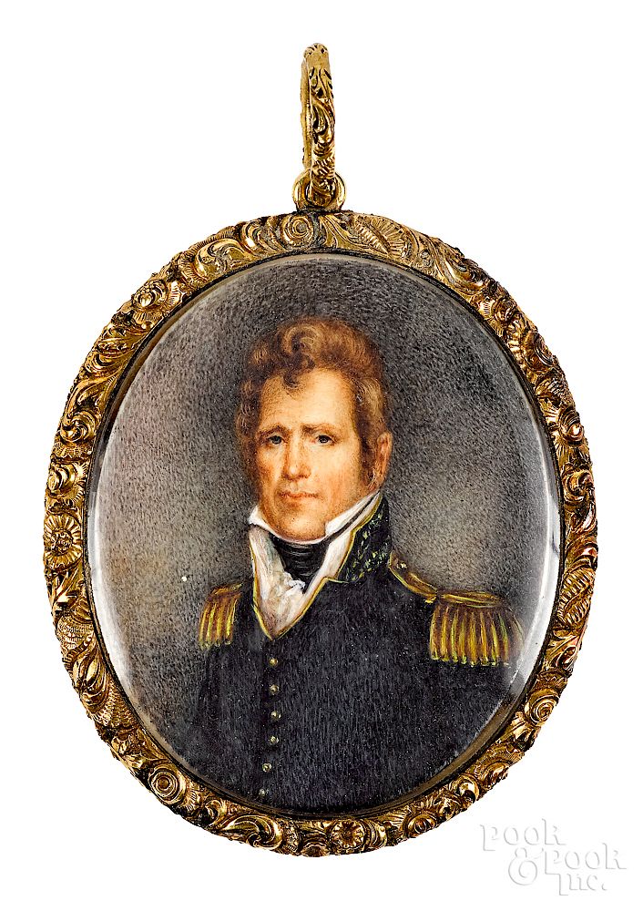 Appraisal: Miniature watercolor on ivory portrait of Andrew Jackson Exclusive on