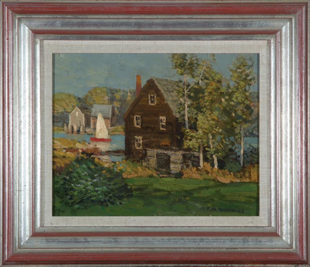 Appraisal: T M Nicholas American b Outside Kennebunk oil on board