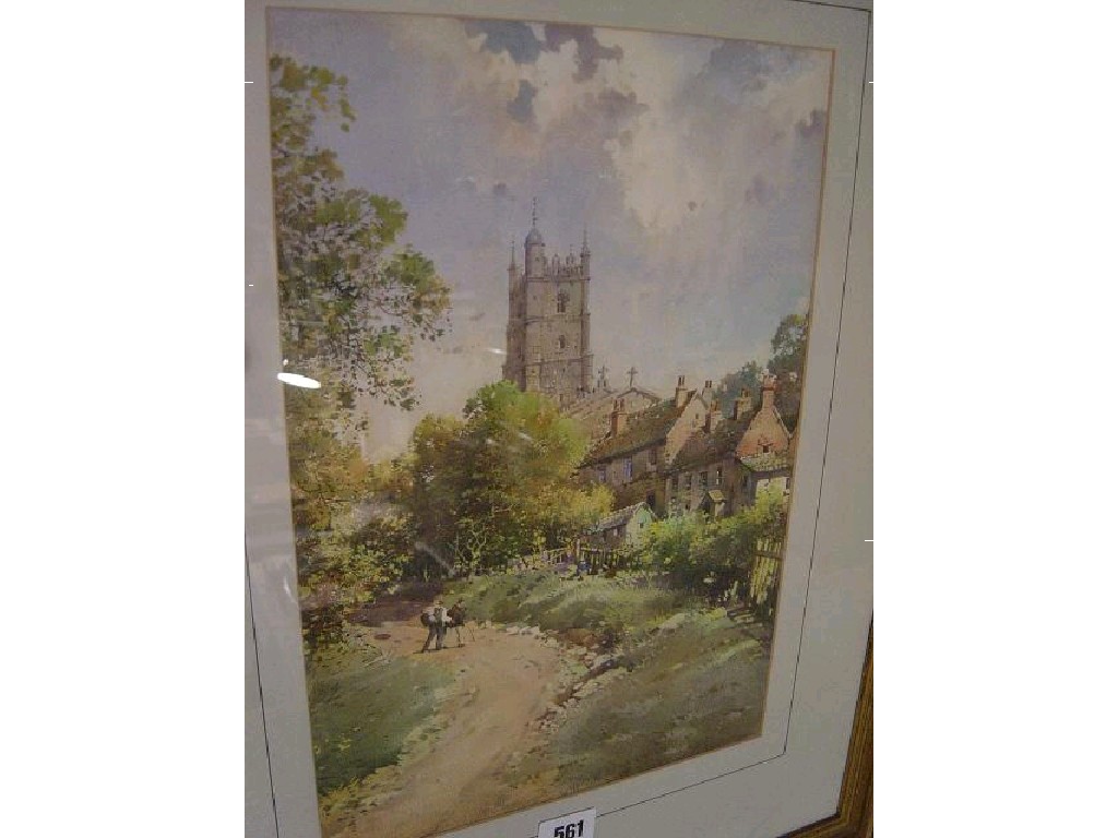 Appraisal: An early th century watercolour of a village scene at