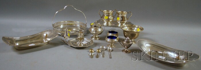 Appraisal: Approximately Twelve Sterling Silver Items a rectangular salver an International