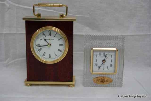 Appraisal: Howard Miller Danbury Crystal Desk ClocksThis is for quartz battery