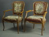 Appraisal: CHAIRS - PAIR OF LOUIS XIV STYLE CARVED ARM CHAIRS