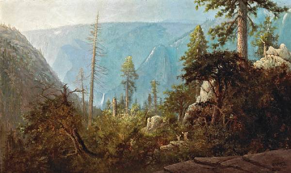 Appraisal: Charles Dormon Robinson - Deer in an Expansive Landscape Yosemite