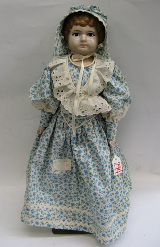 Appraisal: GERMAN TIN HEAD DOLL molded brown hair painted eyes and