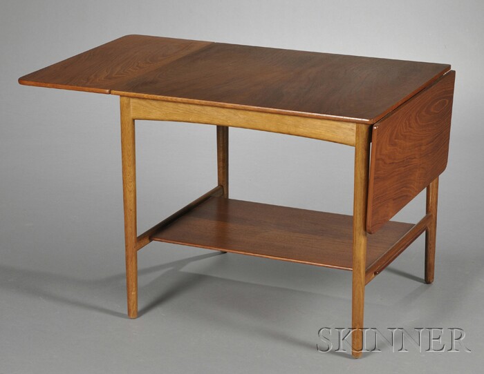 Appraisal: Hans Wegner Drop-leaf End Table Teak Fabricated by Andreas Tuck