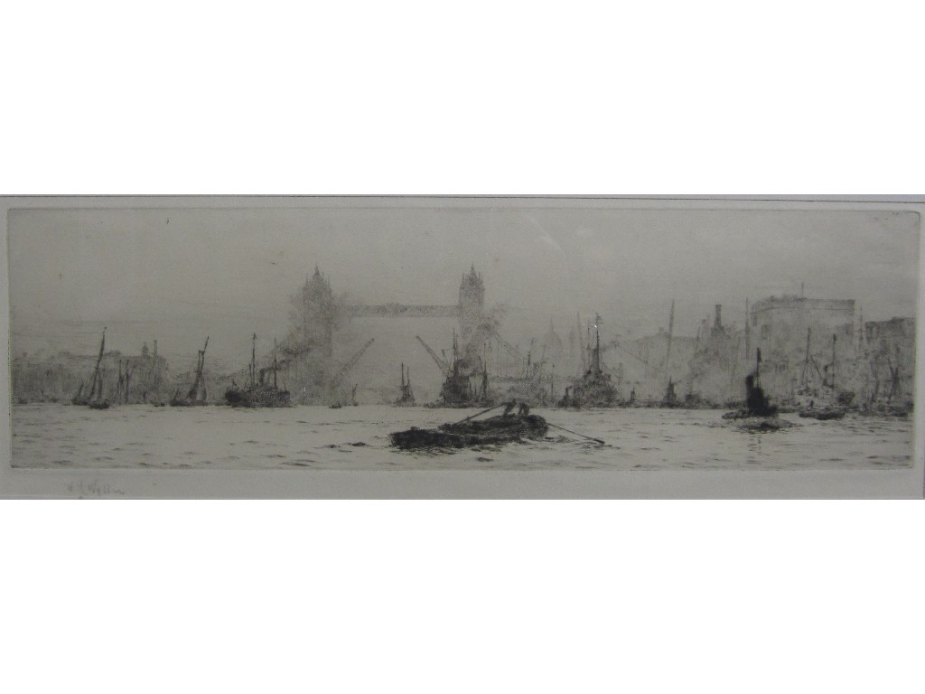 Appraisal: WILLIAM LIONELL WYLLIE RA RE Drypoint 'Tower Bridge' signed in