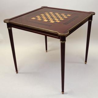 Appraisal: Mid th C Louis XVI Style Inlaid Game Table aka