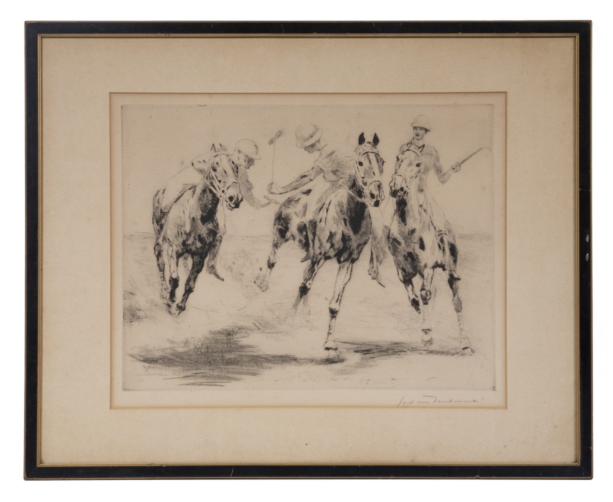 Appraisal: FREDERICK CARTON MOORE-PARK SCOTLAND NY - Three Polo Players etching