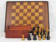 Appraisal: A box wood weighted chess set with board C