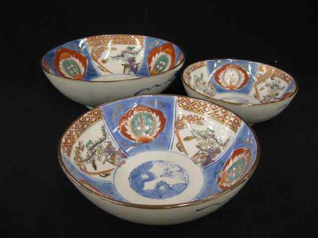 Appraisal: Nest of Japanese Imari Porcelain Bowls '' to '' excellent