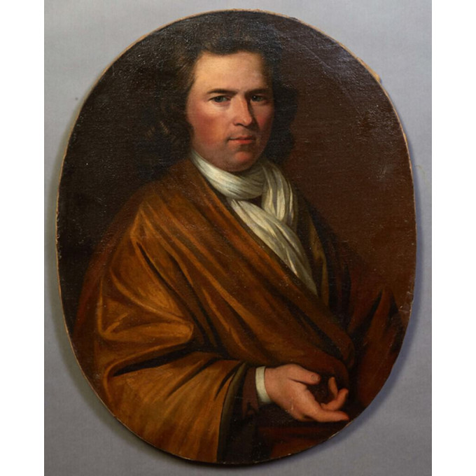 Appraisal: Continental School Portrait of a Gentleman in a Yellow Robe