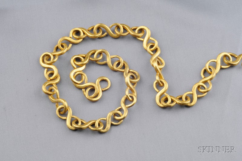 Appraisal: kt Gold Chain composed of textured S-form links dwt lg