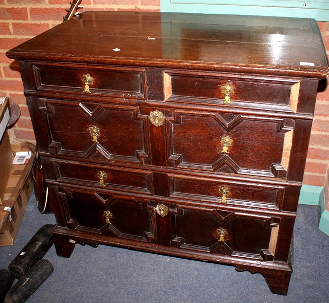 Appraisal: A LATE TH CENTURY OAK CHEST IN TWO SECTIONS with