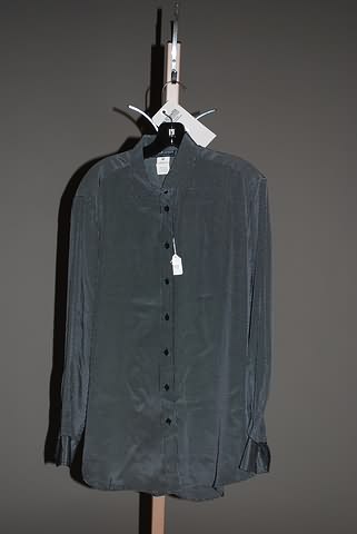 Appraisal: Giorgio Armani long sleeve silk blouse navy with white tiny