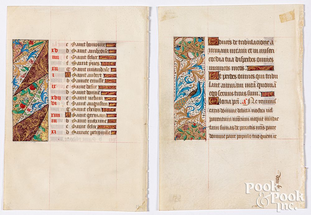 Appraisal: Two th century Flemish Illuminated manuscripts Two th century Flemish