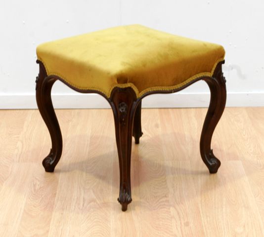 Appraisal: A late th century mahogany and upholstered stool