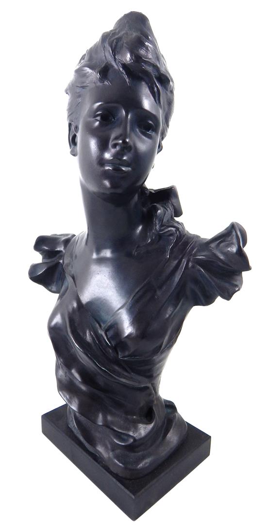 Appraisal: Austin Products ceramic bust of young female c patina finish