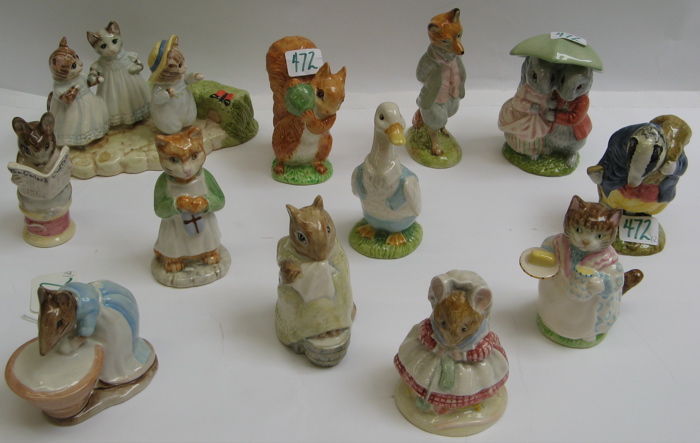 Appraisal: BESWICK PORCELAIN BEATRIX POTTER MINIATURES pieces including Squirrel Nutkin Tailor