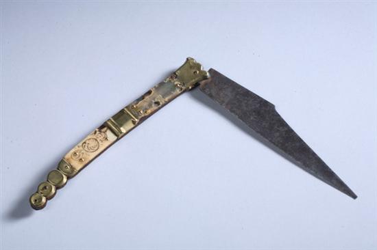 Appraisal: THEODORE ROOSEVELT'S ANTIQUE SPANISH CLASP KNIFE Circa Brass bone and