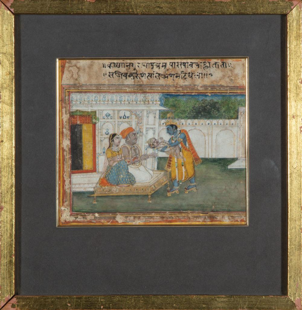 Appraisal: Indian School probably th c Seated Couple and a Blue