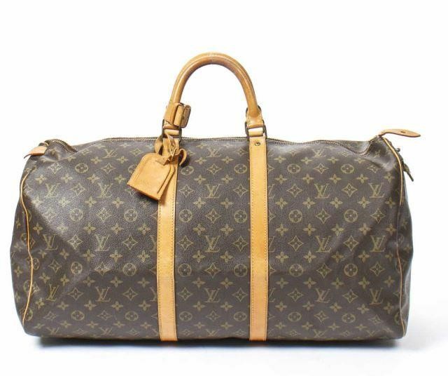 Appraisal: Louis Vuitton Keepall duffle bag in monogram coated canvas with