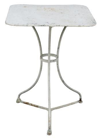 Appraisal: French white painted iron garden patio table th c having