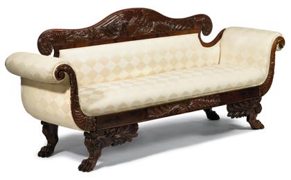 Appraisal: Classical carved mahogany sofaprobably new york circa