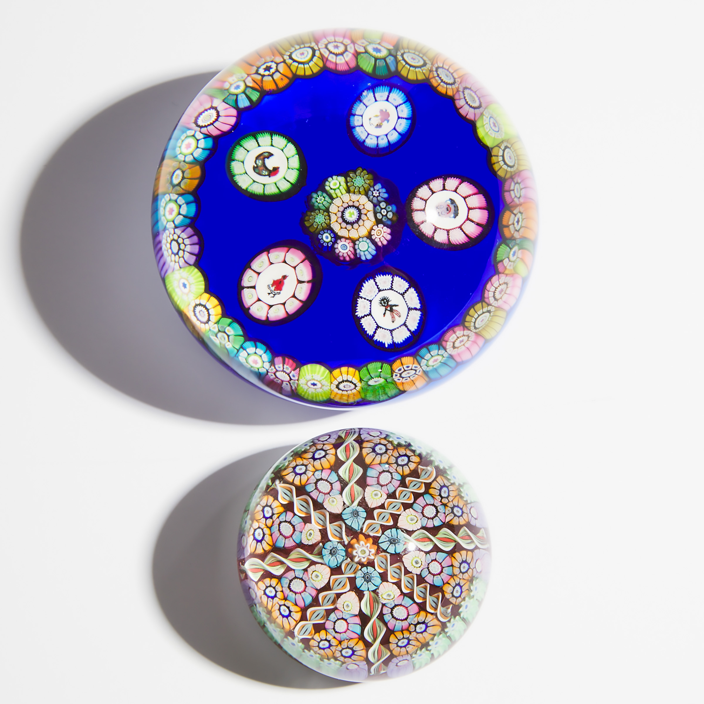 Appraisal: Two Perthshire Millefiori Glass Paperweights with original boxes and one