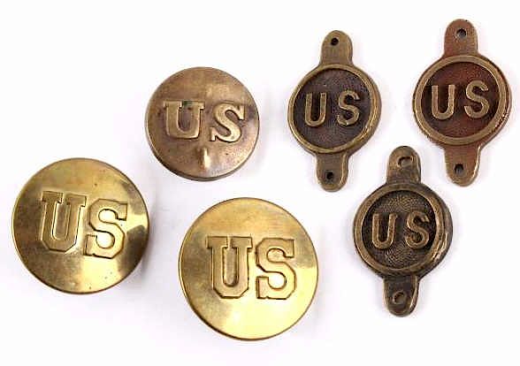 Appraisal: US Cavalry Brass Bridle Rosettes Bit Spots Featured in this