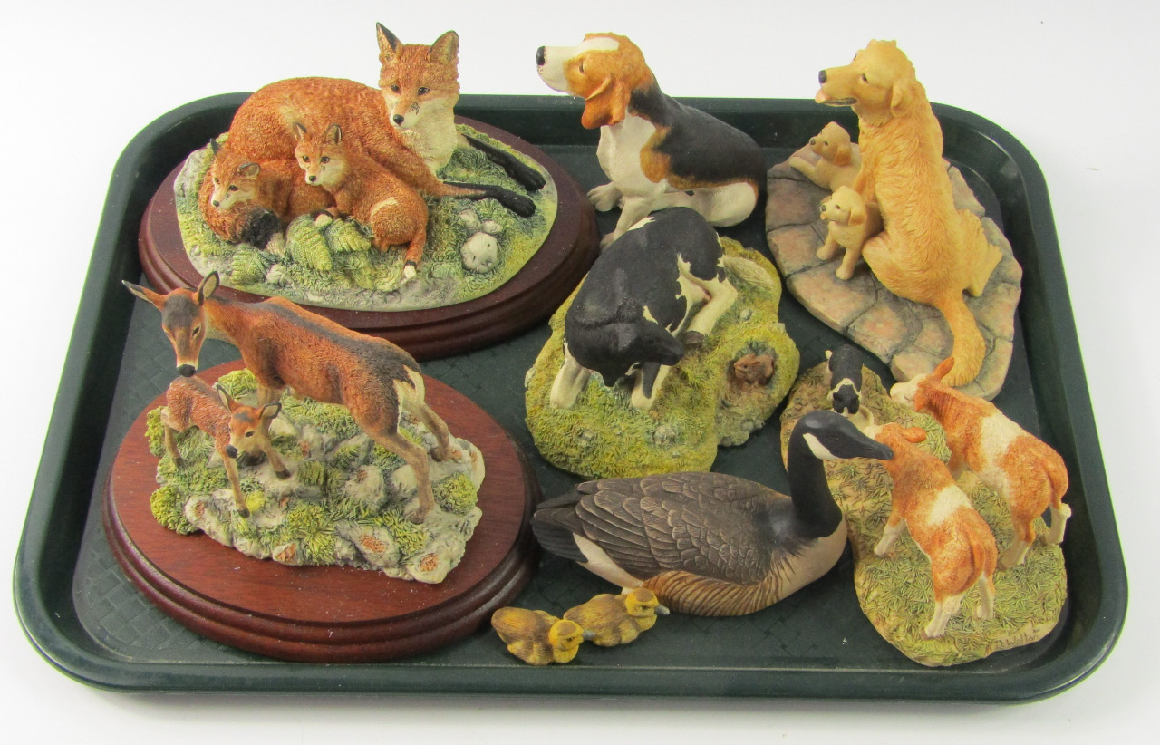 Appraisal: A selection of Border Fine Arts models including foxes dogs