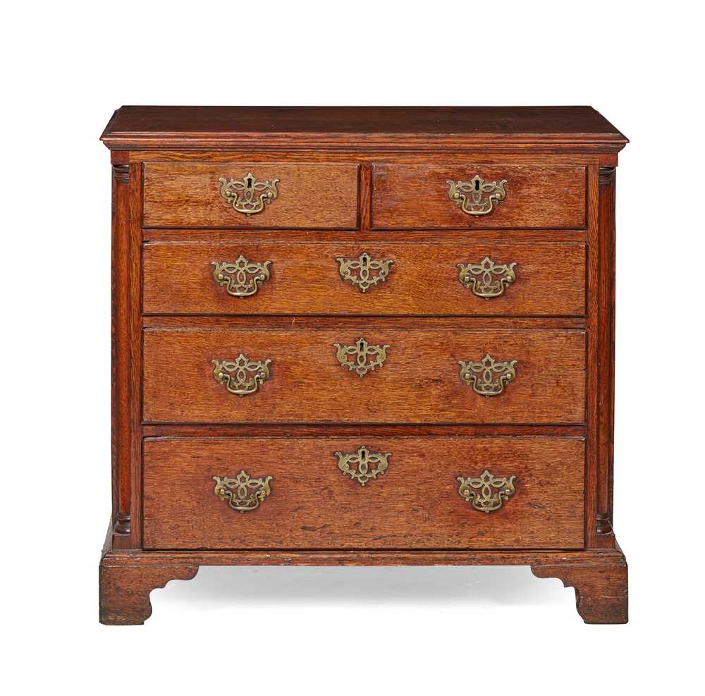 Appraisal: GEORGE III OAK CHEST OF DRAWERS TH CENTURY cm wide