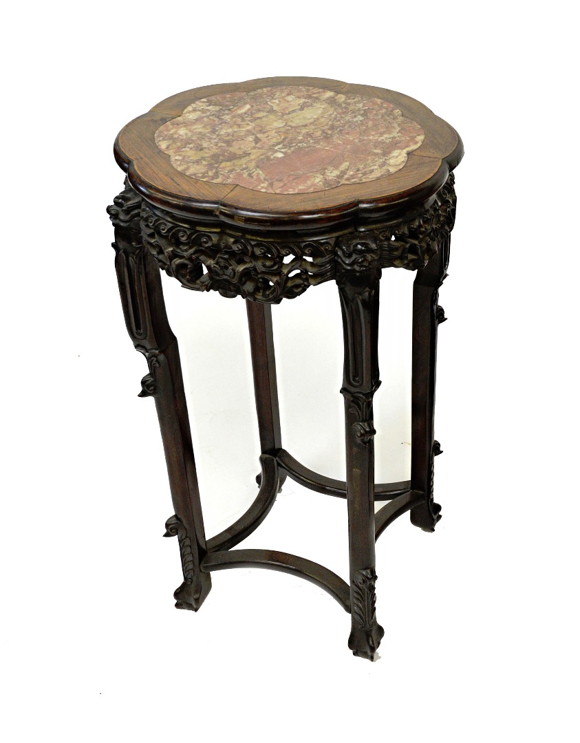 Appraisal: A Chinese rosewood cache pot stand Qing dynasty late th