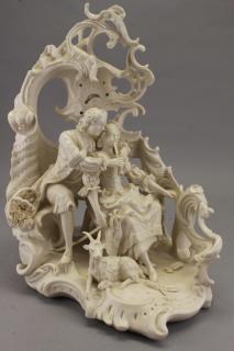 Appraisal: Antique European Porcelain Figural Grouping Antique Porcelain Figural Grouping With