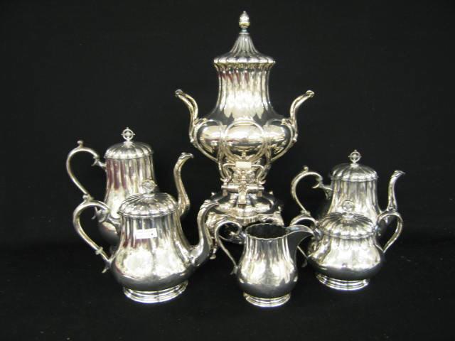 Appraisal: Victorian Silverplate Tea Coffee Service with hot water urn double