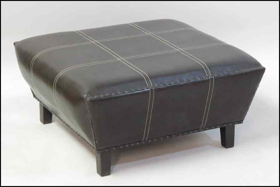 Appraisal: LEATHER UPHOLSTERED OTTOMAN H '' W '' D '' Condition