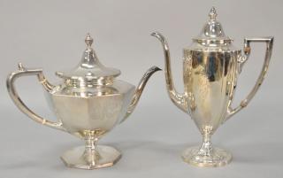 Appraisal: Two sterling silver tea pots including Marshall Field Co sterling