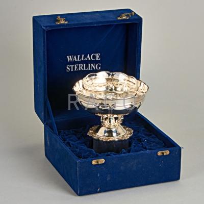 Appraisal: WALLACE STERLING ICED BUTTER OR SAUCE SERVER Ornate footed silver