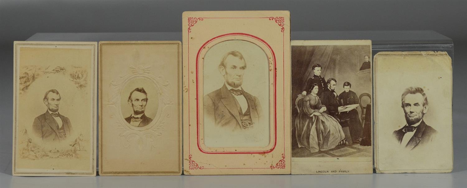 Appraisal: Abraham Lincoln carte de visites consisting of Lincoln and Family