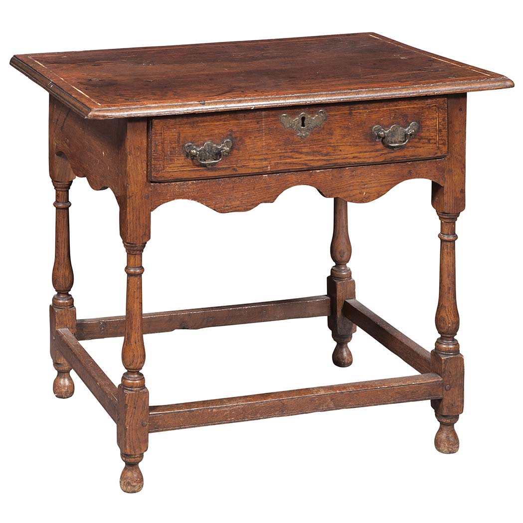 Appraisal: William III Inlaid Oak Table Late th century The line