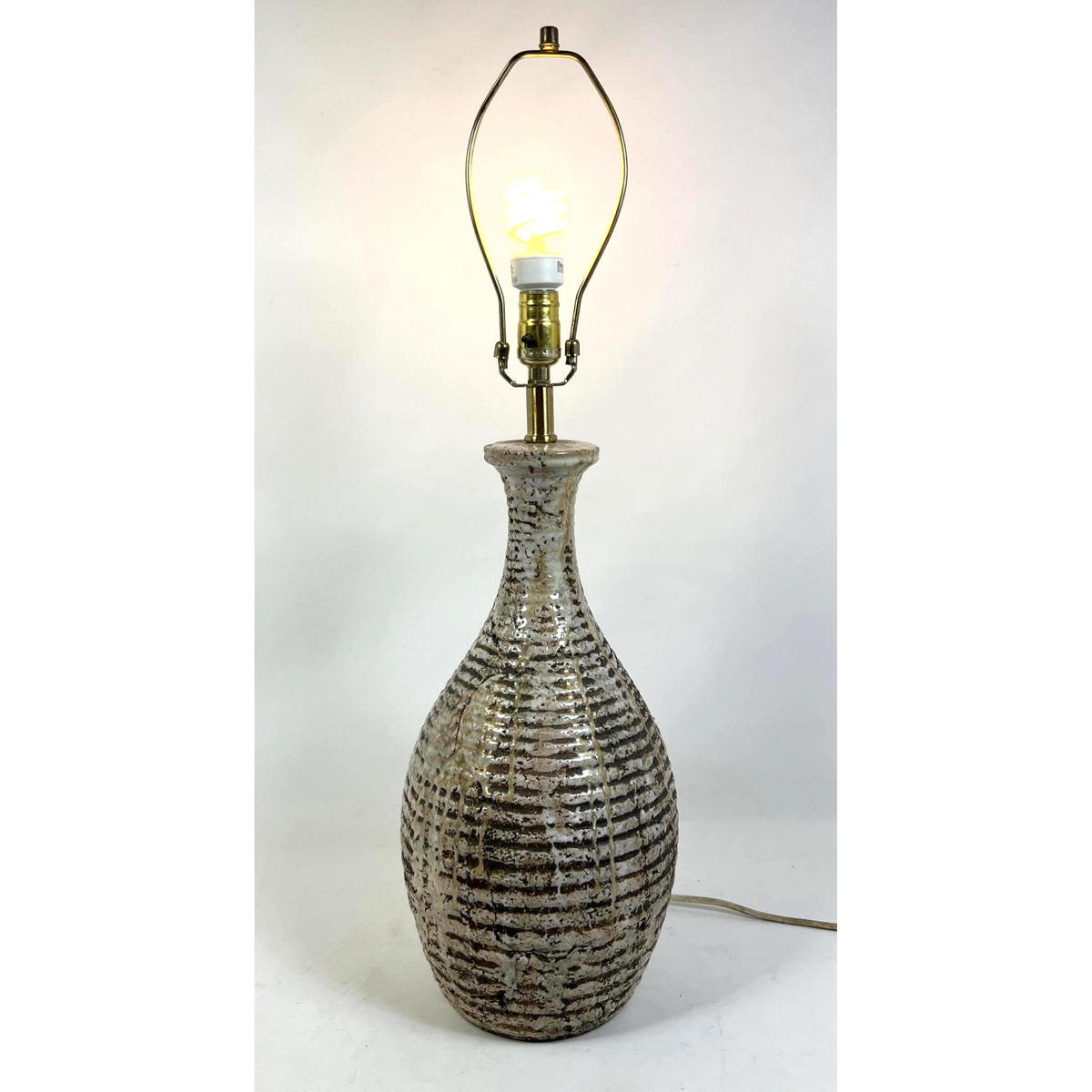 Appraisal: Glaze Art Pottery Modernist Table Lamp Rich Thick Glaze on