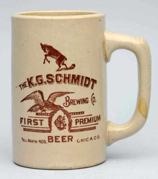 Appraisal: K G Schmidt Brewing Company Beer Mug Nice example with