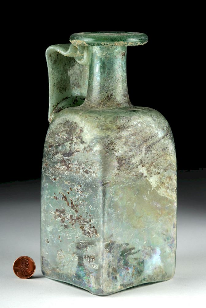 Appraisal: Large Fine Roman Glass Bottle Roman Imperial Period ca st