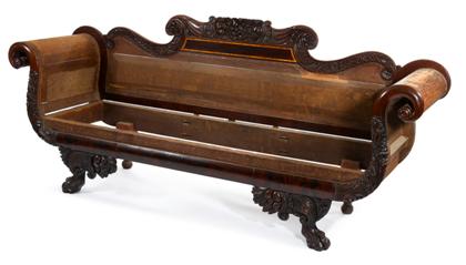 Appraisal: Classical carved and inlaid mahogany sofaphiladelphia circa