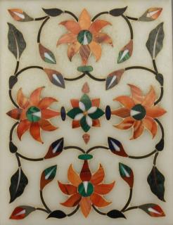 Appraisal: Fine Pietra Dura Inlaid Tile Fine Pietra Dura Inlaid Tile