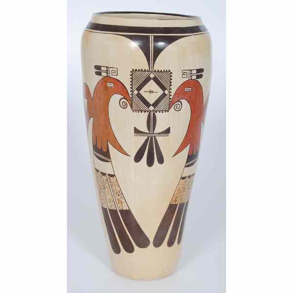 Appraisal: Rachel Sahmie Hopi Vase tapering vase with pairs of elegant