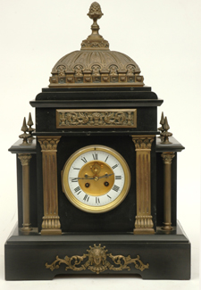 Appraisal: A TH CENTURY FRENCH SLATE MANTEL CLOCK Having an eight-day