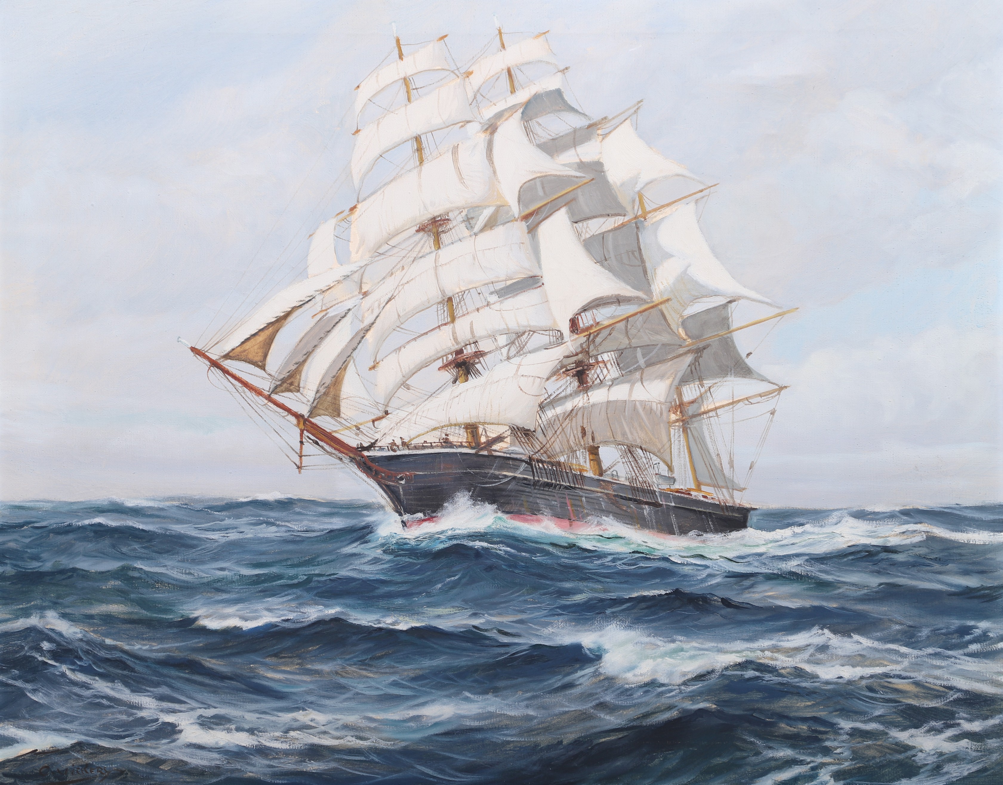 Appraisal: Charles Vickery American - Clipper Sea Watch oil on canvas