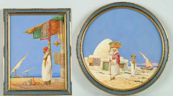 Appraisal: JAMES GREIG British - TWO EGYPTIAN WATERCOLORS POTTERY AND THE