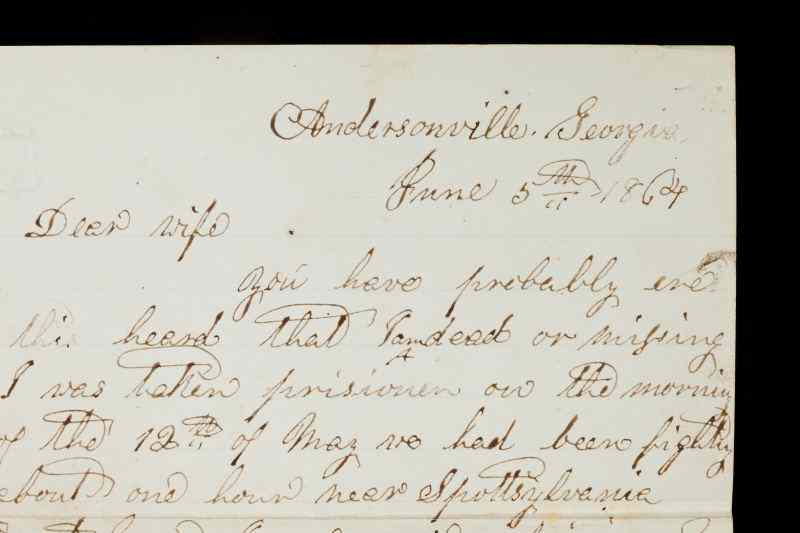 Appraisal: POW Letter From Andersonville with Archive war-date Union soldier's letters